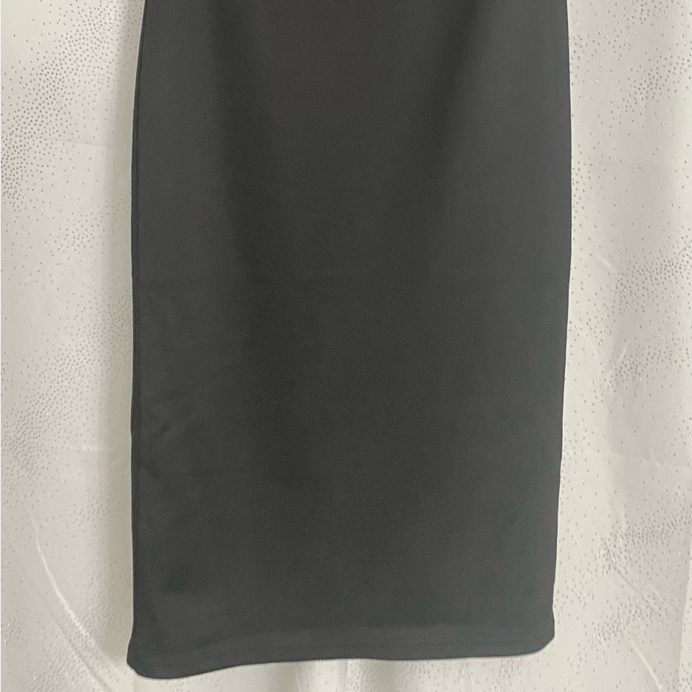 ASHLYN FEATHER DETAIL MIDI DRESS | BLACK - Picture 4 of 4